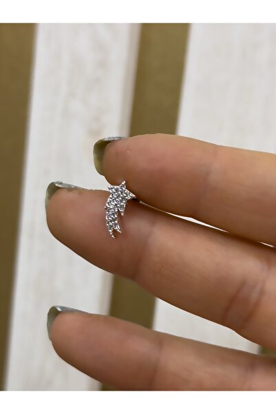 Hicrans Takı TAŞLI KAYAN YILDIZ MODEL HELİX TRAGUS ÇELİK KÜPE