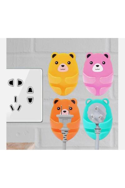 RAMDET 4 قطع تيدي بير نمط لاصق كابل التوصيل حامل لطيف تيدي بير متعدد الأغراض ...