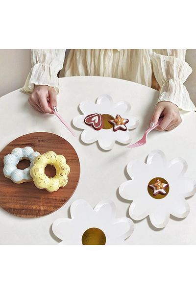 Choice 10/20pcs Disposable Gold Polka Dot Paper Plate Birthday Cake Dessert Plate Party Party Decorated ...