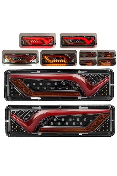 DVLTS 2X 12/24V ضوء ذيل شاحنة مقاوم للماء والصدمات LED يعمل بالماء إشارة الانعطاف أضواء الفرامل عكس...