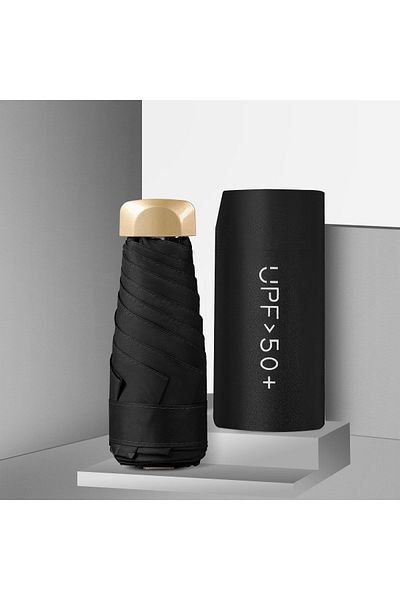 Choice Iron 6k Black Mini Sunumbrella Pocket Umbrella Vinyl Folding Uv Protection Sunshade Pocket Umbrella