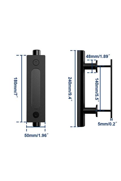 Choice 24cm Barn Door Handle Black Circular Double Sided American Wooden Door Indoor Sliding Door Mobile Do