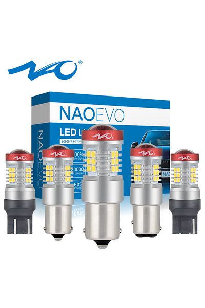 Choice NAO P21W LED PY21W BA15S T20 W21/5W W5W T10 7443 لـ LADA DRL P21/5W 1300LM مصابيح السيارة لمبة 7440 ...
