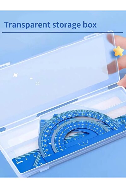 Choice 4 Pieces Metal Drawing Set Storage Box Student Measuring Ruler Set Multifunction Set