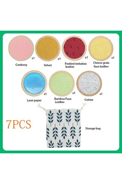 Lee's Sharing F-7pcs- With Bag Montessori Sensory Toys Tactile Board Matching Game Tactile Classification Color Co