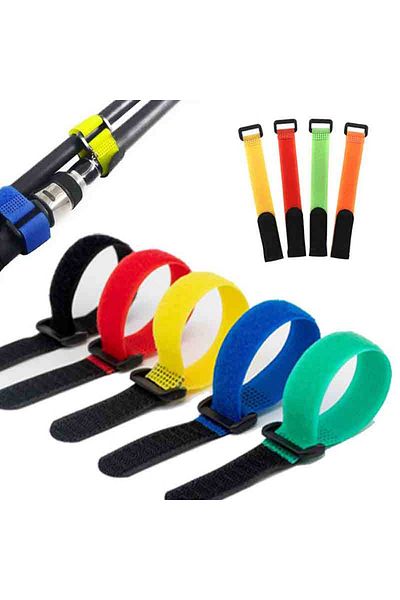 Choice 10pcs/set Reusable Fishing Rod Tie Holder Strap Suspenders Fastener Hook Loop Cable Cord Tie Belt...
