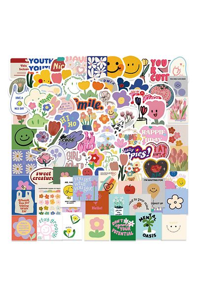 Choice 90pcs-random 90pcs Cute Smile Flower Stickers Cartoon Motivational Stickers For School Teacher Kids