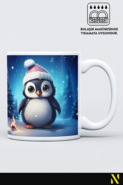 nilizma كوب كوب على شكل بطريق صغير بطابع رأس السنة الجديدة سعة 330 مل