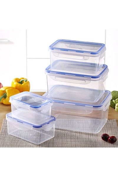 Choice 1Pc/4Pcs Refrigerator Storage Box Food Containers Plastic Fresh-Keeping Box with Lid Portable Sto...