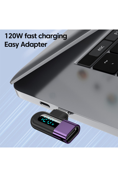 Choice Elough 6A Digital Display Type C to Type C Otg Adapter 120W Fast Charging USB C Cable Usb2.0 ...