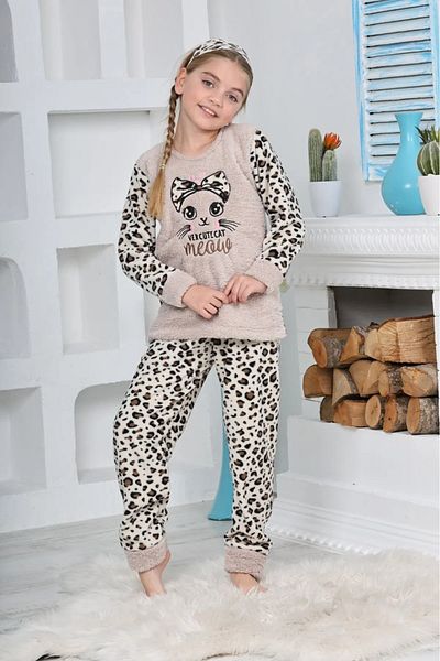 MAİBELLA Polar Kids Set Beige |   Soft and Warm Children's Winter Set