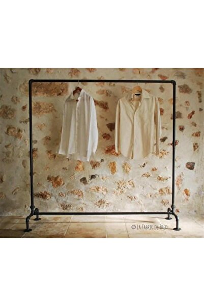 NAKRES Endüstriyel Vintage Borulardan Rustik Mağaza Dekor Elbise Askısı 150*1...