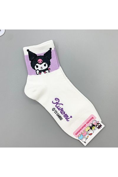 Choice Kuromi Hello Kitty Y2k Socks For Girls Medium Kuromi Cinnamoroll Socks Kawaii Sanrio Melody Socks Ro