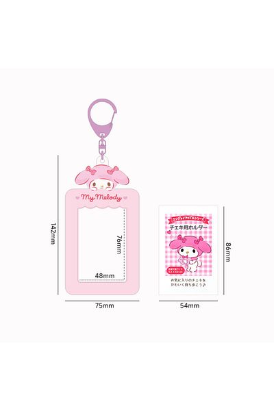 Choice My Melody Kawaii Sanrio Keychain Cinnamoroll Photo Card Kuromi Card Holder Pendant Student Stationer