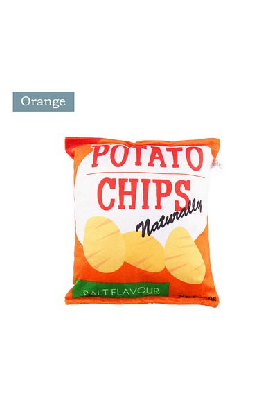 Choice Orange Funny Dog Toys Crisps Plush Filled Pets Squeaky Chew Toy Bite-resistant Sounding Paper Toys F