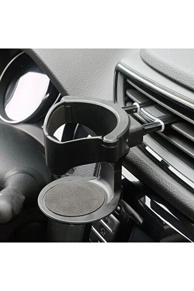 Choice حامل أكواب وزجاجات المياه ومنفضة السجائر باللون الأسود في فتحة تهوية السيارة