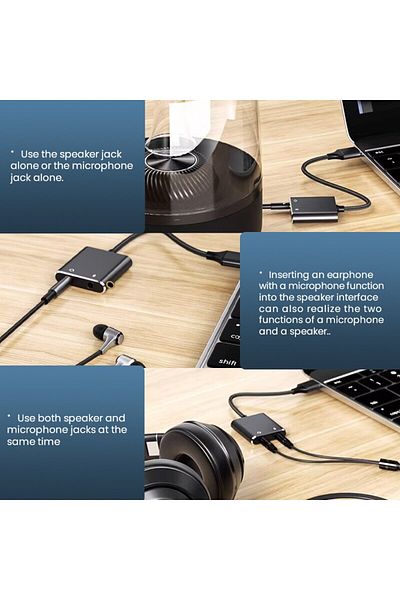 Choice محول بطاقة صوت USB بطول 0.08 متر مع مقبس سماعة رأس وميكروفون مقاس 3.5 ملم وكابل مضفر USB خارجي