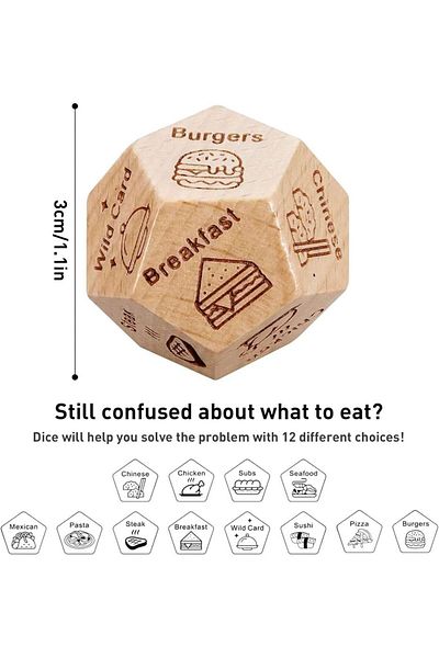 Choice Creamy White Dice For Couples Gift Food Movie Activity Decision Dice Games Christmas