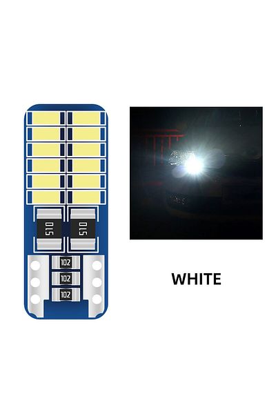 Choice 20 قطعة بيضاء 20 قطعة T10 W5w Led Canbus 3014 24SMD لا يوجد خطأ 194 168 T10 Led إضاءة داخلية للسيارة