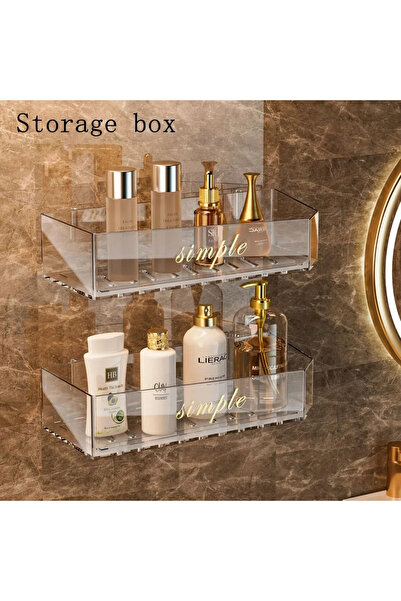 Choice رف تخزين أكريليك فاخر خفيف الوزن شفاف قطعة واحدة، حامل غسيل المرحاض، صندوق تخزين مستحضرات التجميل، تخزين الحمام