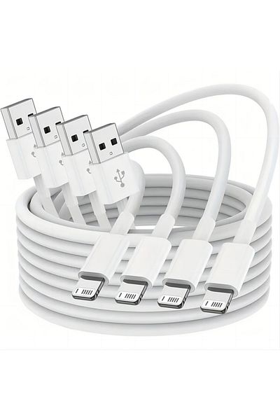 Choice White 1m/3ft 4 Pack Pd 10w Usb To L Charging Cable For Iphone Ipad