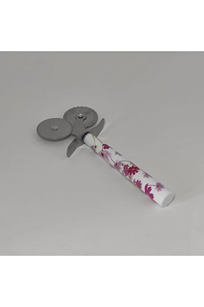RAMDET Elegant Flower Patterned Stainless Steel Dough Pizza Cutter - Double Headed Luxury Metal
