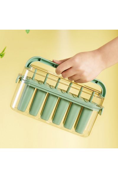 Choice Green 1 Set Ice Pop Maker Popsicle Mold (6 Molds )-easy Homemade Popsicle Maker With Portable Contai