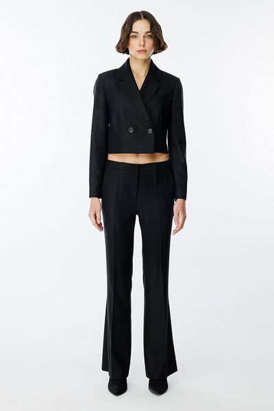 Ekol Stripe Pattern Spanish Leg Trousers