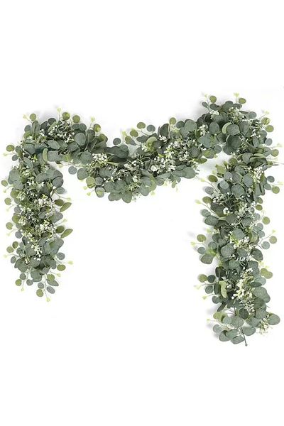 Choice 1pc 1pc Artificial Eucalyptus Leaves Greenery Garland Faux Plant Spring Vines With White Flowers Ber