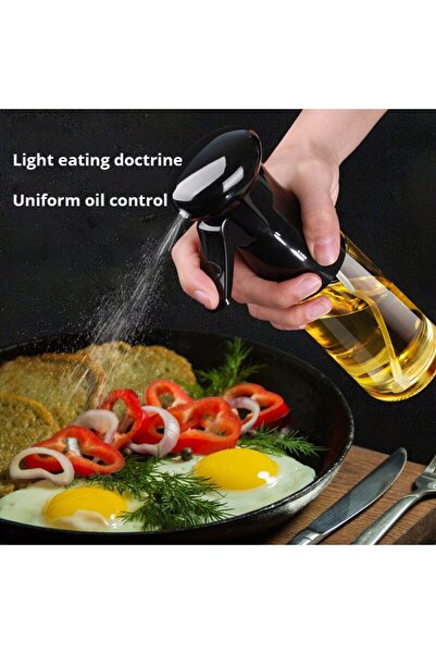 Choice زجاجة زيت مطبخ سوداء سعة 200 مل، بخاخ زيت الطهي، زيت الزيتون للتخييم و...
