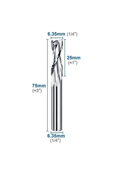 Choice None Coated Xcan End Mill Up Cut Spiral Router Bit 1/4 6.35mm Shank Carbide Milling Cutter For Woodw