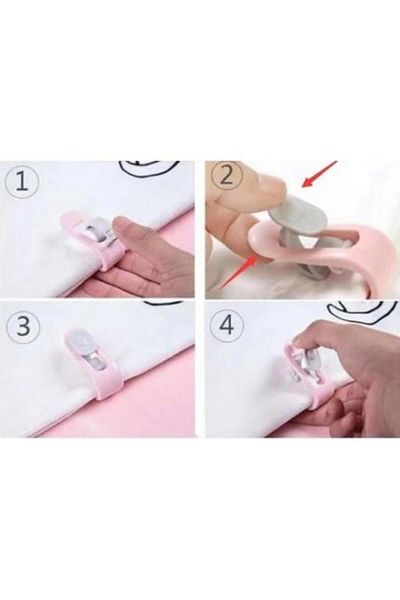 RAMDET 4 Pieces Practical Latched Blanket Quilt Fixing Clip - Pillowcase Holder, Duvet Cover Fixator
