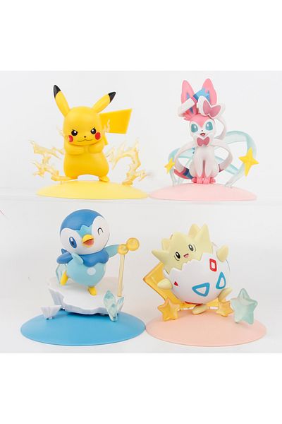 Choice Pack By Bag 01 New 4pcs/set Pokemon Pikachu Sylveon Togepi Piplup Figure Toys 8-10cm