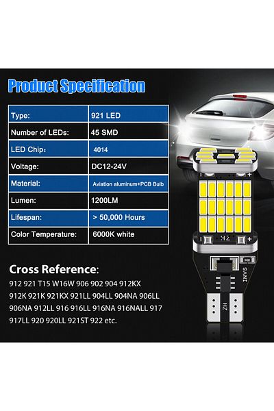 Choice 2x Signal Lamp T15 Led Super Bright W16W Led Bulbs 912 921 For Reverse Lamp Backup Parking Light ...