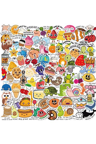 Choice 100pcs All 100 Pieces Kids Pun Classroom Vinyl Stickers For Students Teachers Elementary School Cut