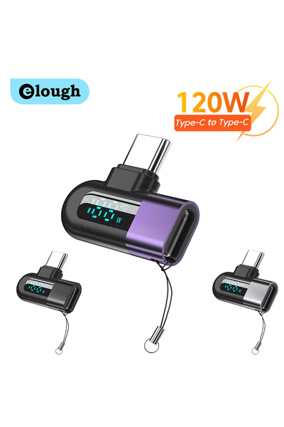 Choice Elough 6A Digital Display Type C to Type C Otg Adapter 120W Fast Charging USB C Cable Usb2.0 ...