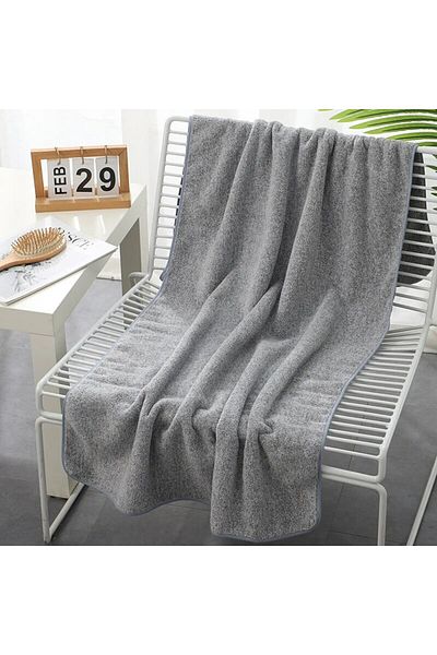 Choice 1pc 140x70cm Light Grey Sports Bath Towel Thicken Fitness Coral Velvet Beach