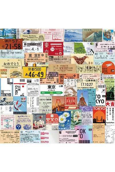 Choice 60pcs 60pcs Tokyo Travel Souvenir Ticket Graffiti Stickers Cartoon Decals Kids Toy Diy Suitcase Scra