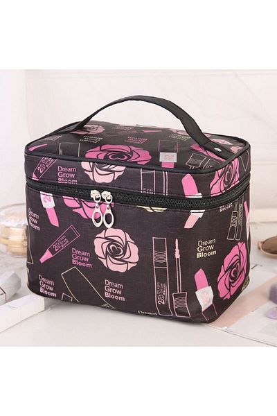 Choice Black Rose Portable Travel Wash Bag Female Transparent Waterproof Makeup Storage Pouch Large Capacit