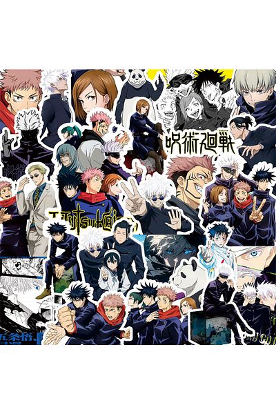 BANDAI 10pcs 10/30/80pcs Cartoon Jujutsu Kaisen Stickers Diy Laptop Skateboard Kids Cool Sticker Itadori Yu