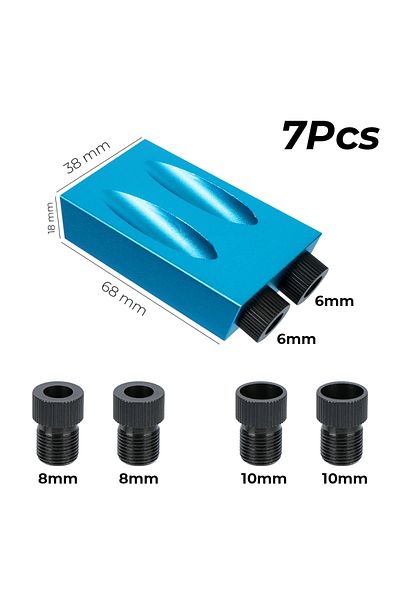 NICEYARD 7pcs 7/14/15pcs 15 Degrees Pocket Hole Jig Kit Woodworking Hole Drilling Guide Locator Hole Puncher