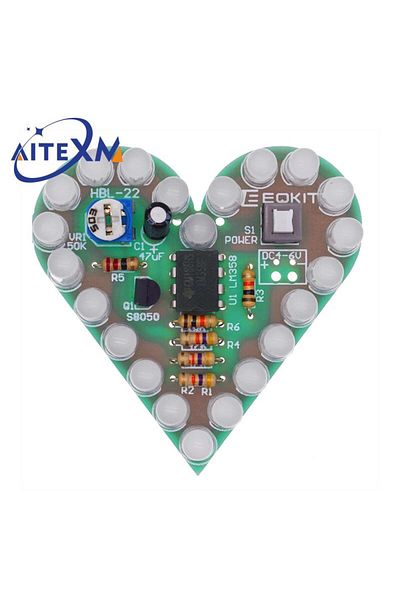 Choice DIY Kit Heart Shape Breathing Lamp Kit Breathing LED Suite Red White Blue Green Electronic Produc...