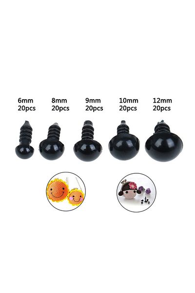 Choice Black 100 Pcs/box Black Plastic Eye Toy Accessories Black Screw Eye Toy Accessories Plush Doll Diy E