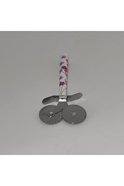 RAMDET Elegant Flower Patterned Stainless Steel Dough Pizza Cutter - Double Headed Luxury Metal