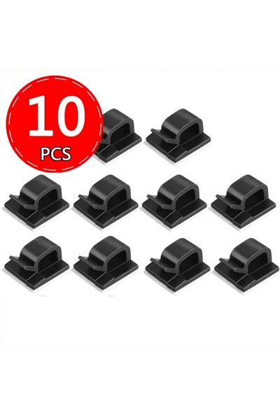 Choice Black 10pcs 10pcs Cable Organizer Clips Cable Management Wire Manager Cord Holder Usb Charging Data