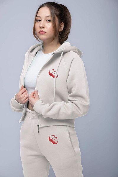 C&C OKULCUNUZ Winter Ecru Tracksuit Set - 3 Thread Raster, Printed