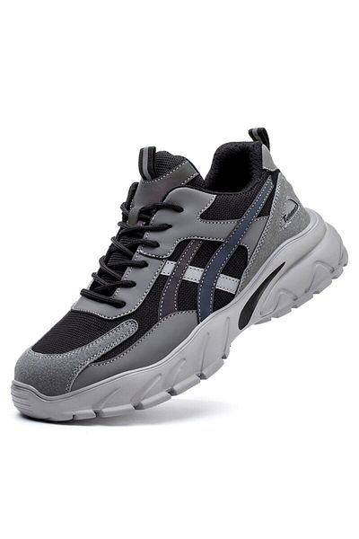 Choice 41 Gray Man Safety Shoes Puncture-Proof Work Sneakers Lightweight Work Shoes Men Steel Toe Shoes Saf