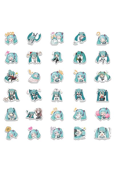 Choice 50pcs 50pcs Cartoon Chibi Cute Miku Graffiti Stickers For Luggage Laptop Ipad Skateboard Gift Mobile