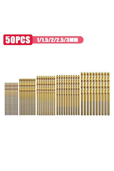 Choice Gold 50pcs High Speed Steel Ti-plated Twist Bit Titanium Coated Drill Bits Tool High Quality Power T