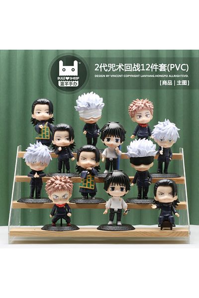 Choice White 12pcs/set Jujutsu Kaisen Figure Toys Gojo Satoru Pvc Model Ornaments Kids Gift